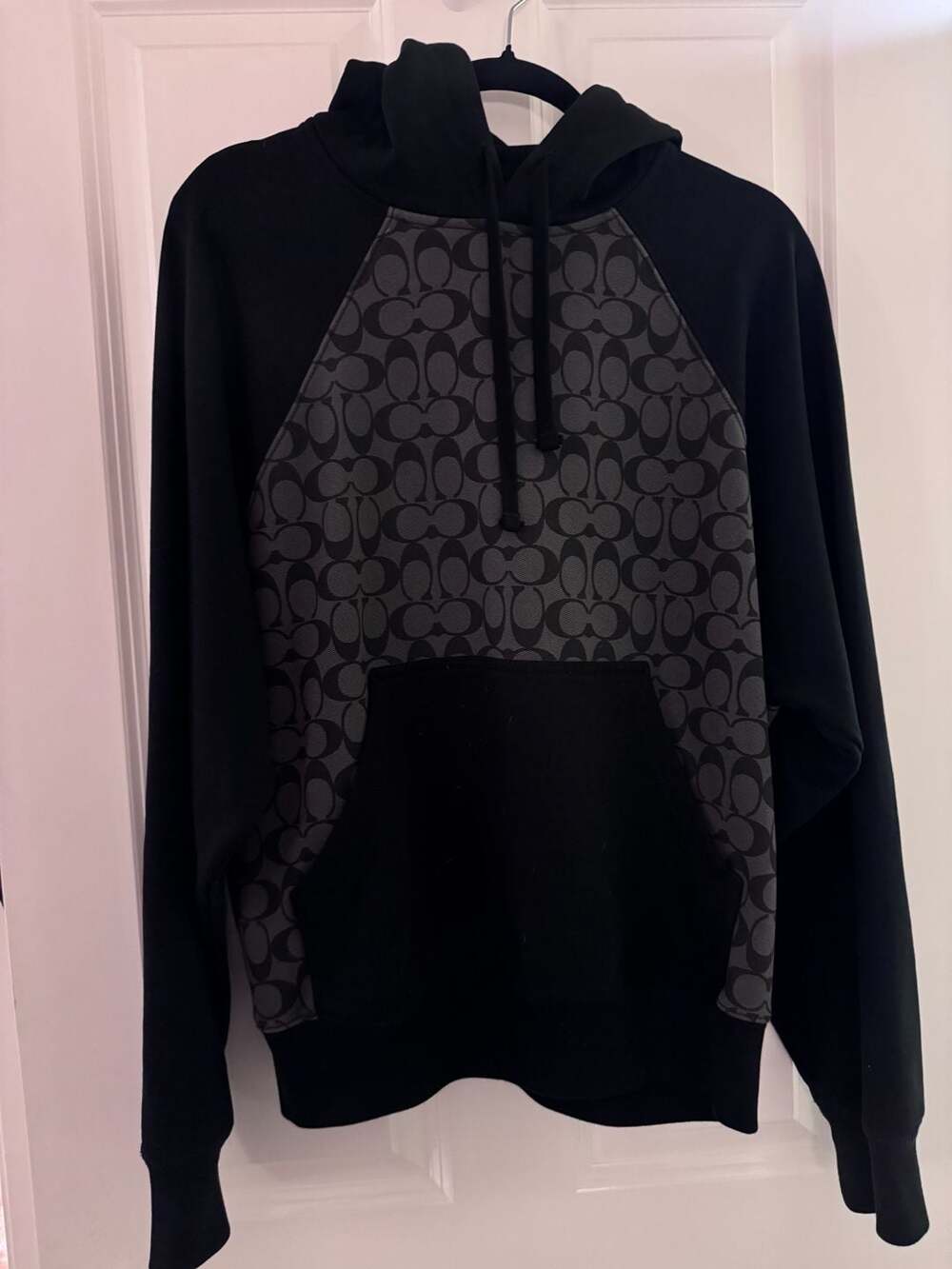 Coach Signature Hoodie Sweatshirt Men’s Size Medium Black Charcoal